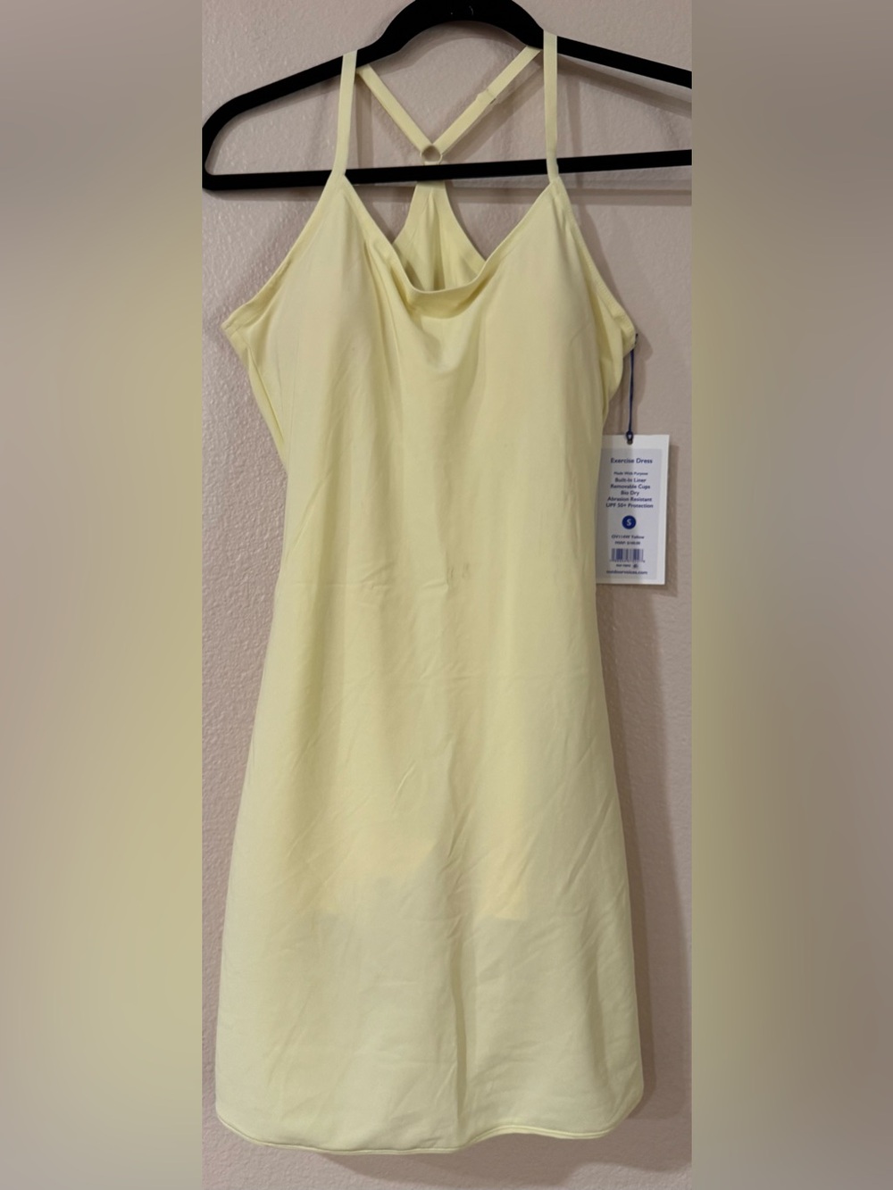 Outdoor Voices The Exercise Dress Yellow Built In Liner Pocket NWT Small